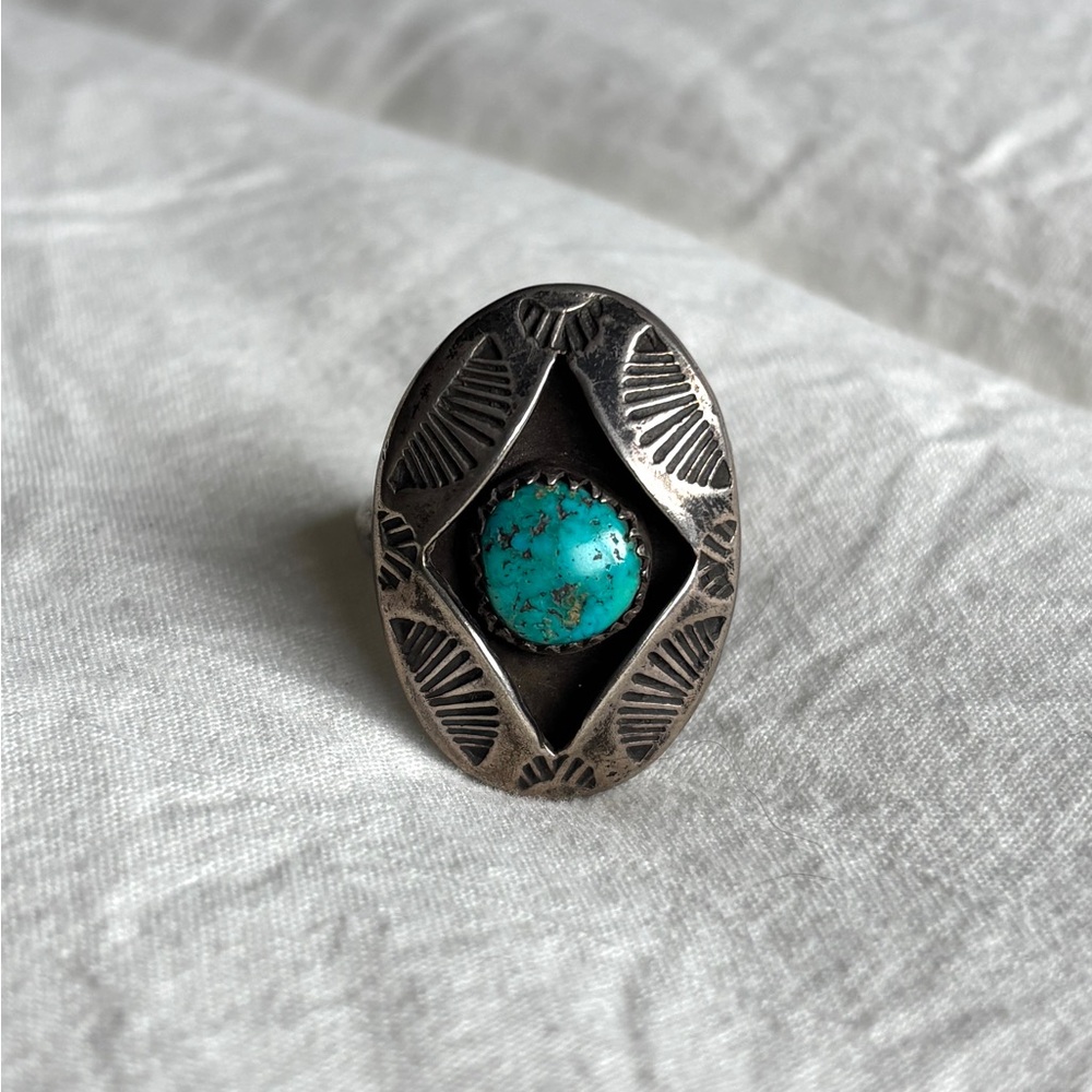 Turquoise Silver Ring - image 2